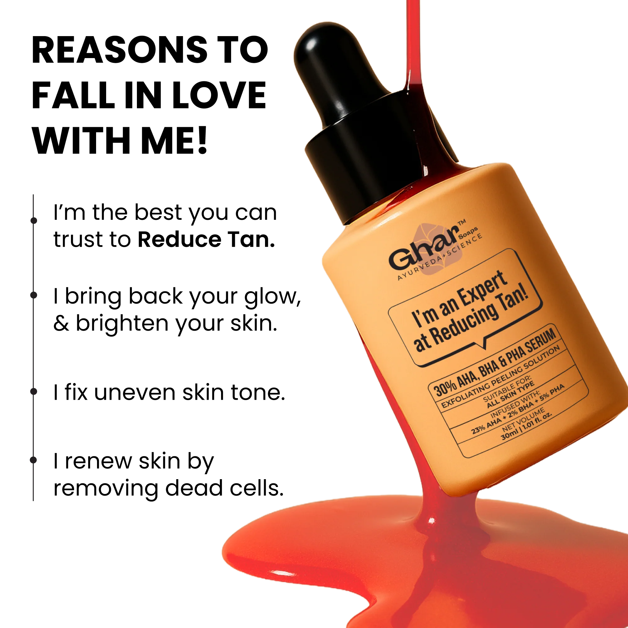 23% AHA 2% BHA & 5% PHA Magic Peeling Solution to reduce tan - Image 3