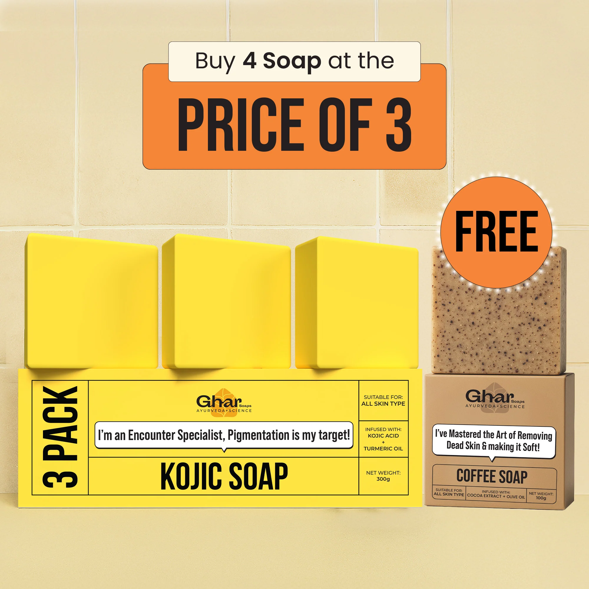Free Soap with Pack of 3 Kojic Acid Soap - Image 3