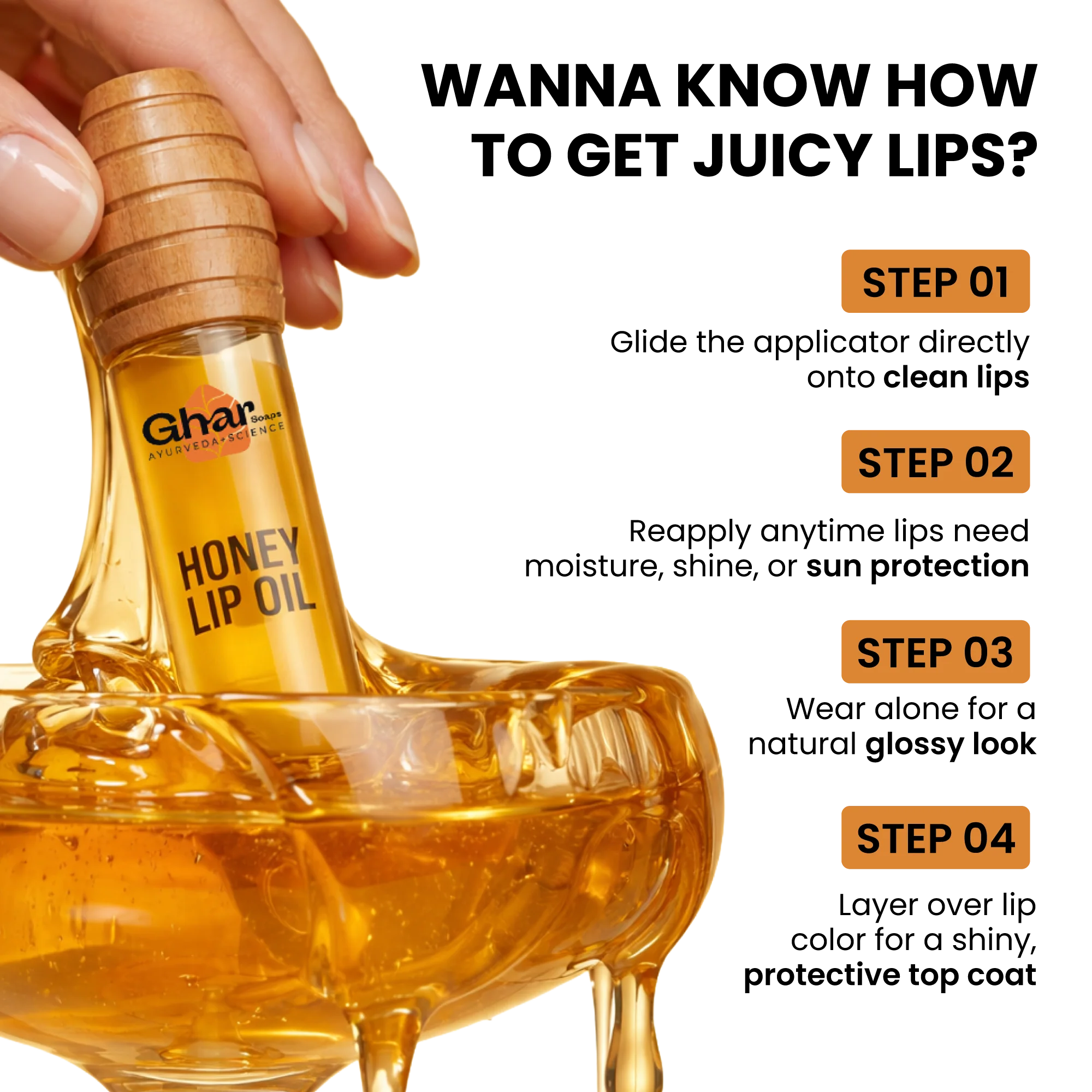 Honey Lip Oil  With SPF 30 - Image 6
