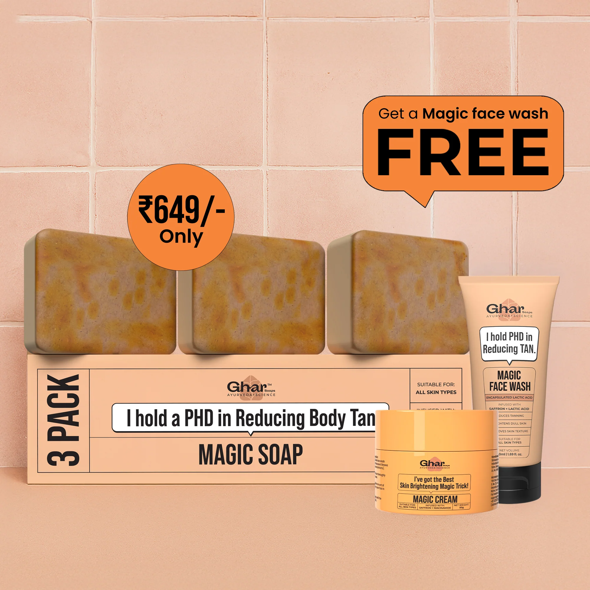Magic Soap + Face wash + Magic Cream + Sunscreen - Image 3
